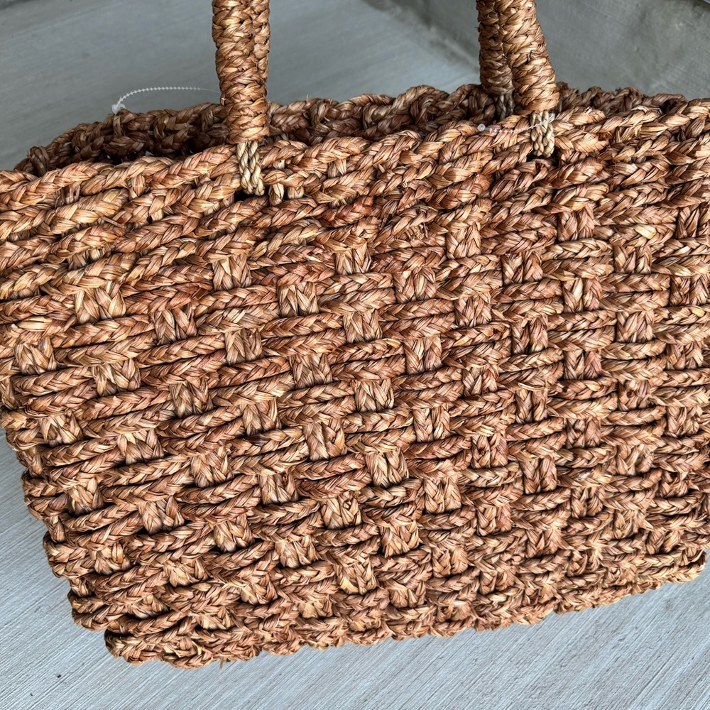 Ralph Lauren Hand Woven Tote Beach Bag With Handles Straw Handbag Purse Large - Picture 6 of 7